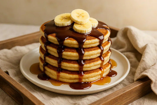 Chocolate Banana Protein Pancakes