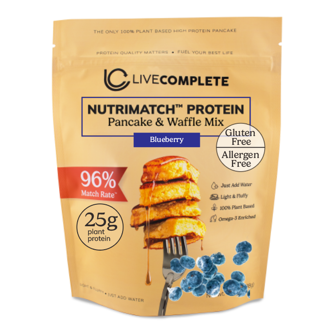 LiveComplete Pancake & Waffle Mix - Gluten & Allergen Free Blend - Blueberry
