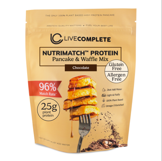LiveComplete Pancake & Waffle Mix - Gluten & Allergen Free Blend - Chocolate