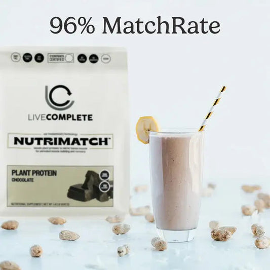 LiveComplete NutriMatch™ Plant Protein | Chocolate | 20 Servings | 20g Clean Plant Protein Powder with 96% Match Rate