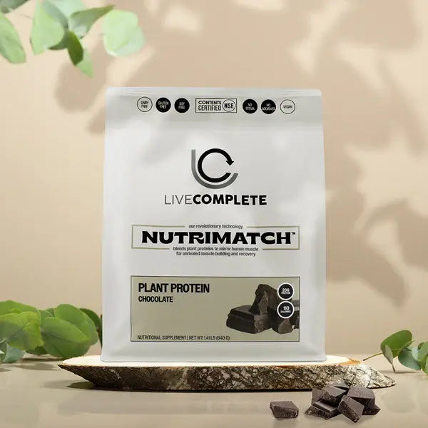 LiveComplete NutriMatch™ Plant Protein – Chocolate | Clean Vegan Protein Powder with 96% Match Rate