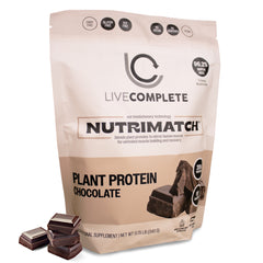 LiveComplete NutriMatch™ Plant Protein | Chocolate | 10 Servings | 20g Clean Plant Protein Powder with 96% Match Rate