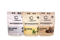 LiveComplete NutriMatch™ Plant Protein Trio 10-Serving (3-Pack) | Vanilla+Chocolate+Unflavored