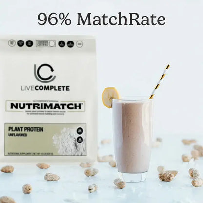 LiveComplete NutriMatch™ Plant Protein – Unflavored | Clean Vegan Protein Powder with 96% Match Rate