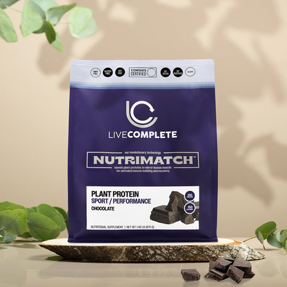 LiveComplete NutriMatch Plant Protein - Sport/Performance | Chocolate | 28g Clean Plant Protein with 96% Match Rate