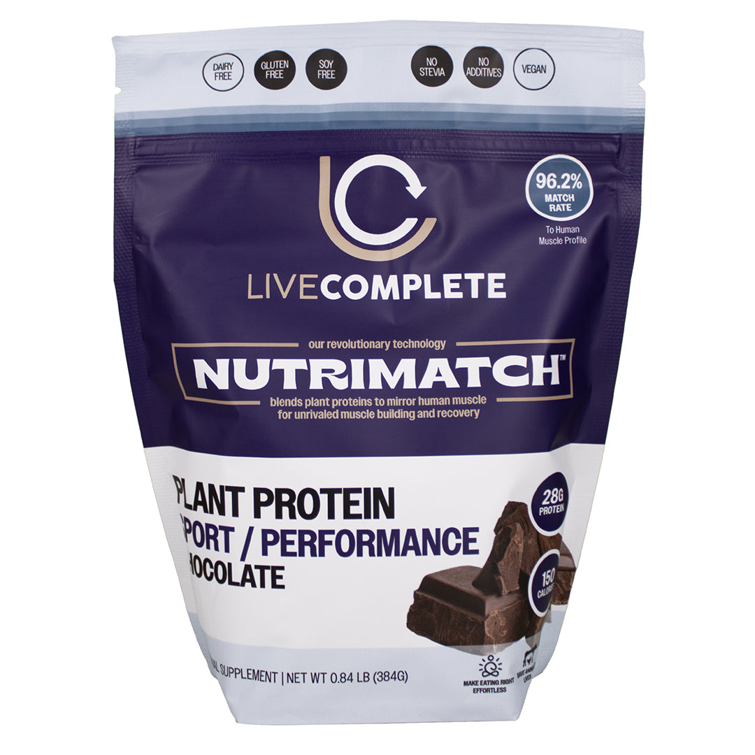 LiveComplete NutriMatch™ Plant Protein Travel Kit | Travel Case + 4-Serving Protein + Mini-Mug