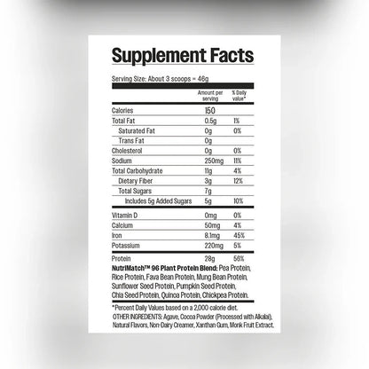 LiveComplete NutriMatch Plant Protein - Sport/Performance | Chocolate | 28g Clean Plant Protein with 96% Match Rate