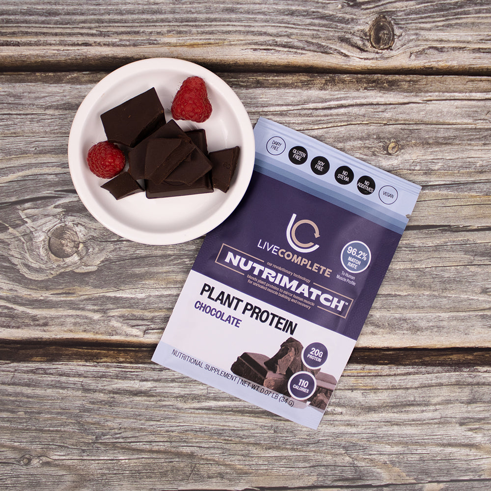 LiveComplete NutriMatch™ Plant Protein 3 Single Servings | Clean Vegan Protein Powder with 96% Match Rate