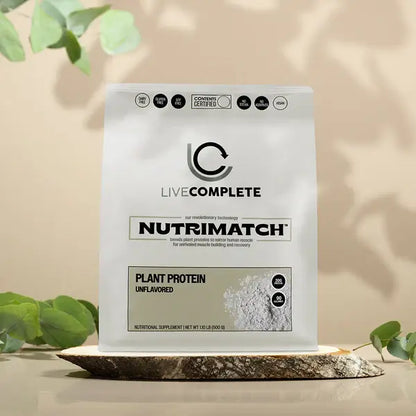 LiveComplete NutriMatch™ Plant Protein – Unflavored | Clean Vegan Protein Powder with 96% Match Rate