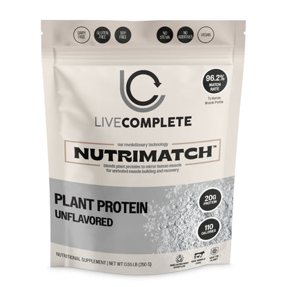 LiveComplete Starter Kit – Plant Protein Powder (10 Servings + Shaker Bottle) | Powered by NutriMatch™