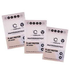 LiveComplete NutriMatch™ Plant Protein | CASE PACK 72 Units | Unflavored | Single Serving | 20g Clean Plant Protein Powder with 96% Match Rate