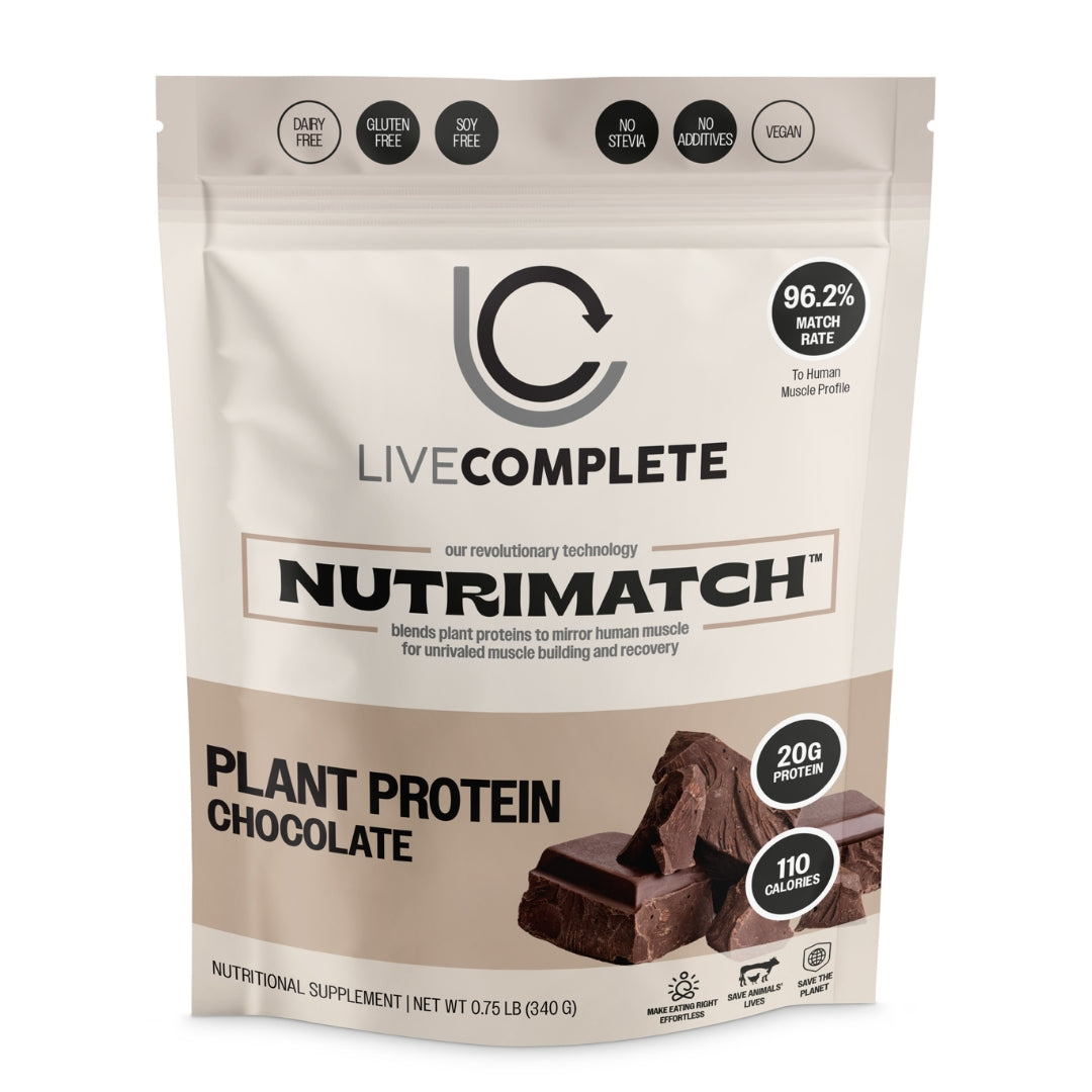 LiveComplete Starter Kit – Plant Protein Powder (10 Servings + Shaker Bottle) | Powered by NutriMatch™