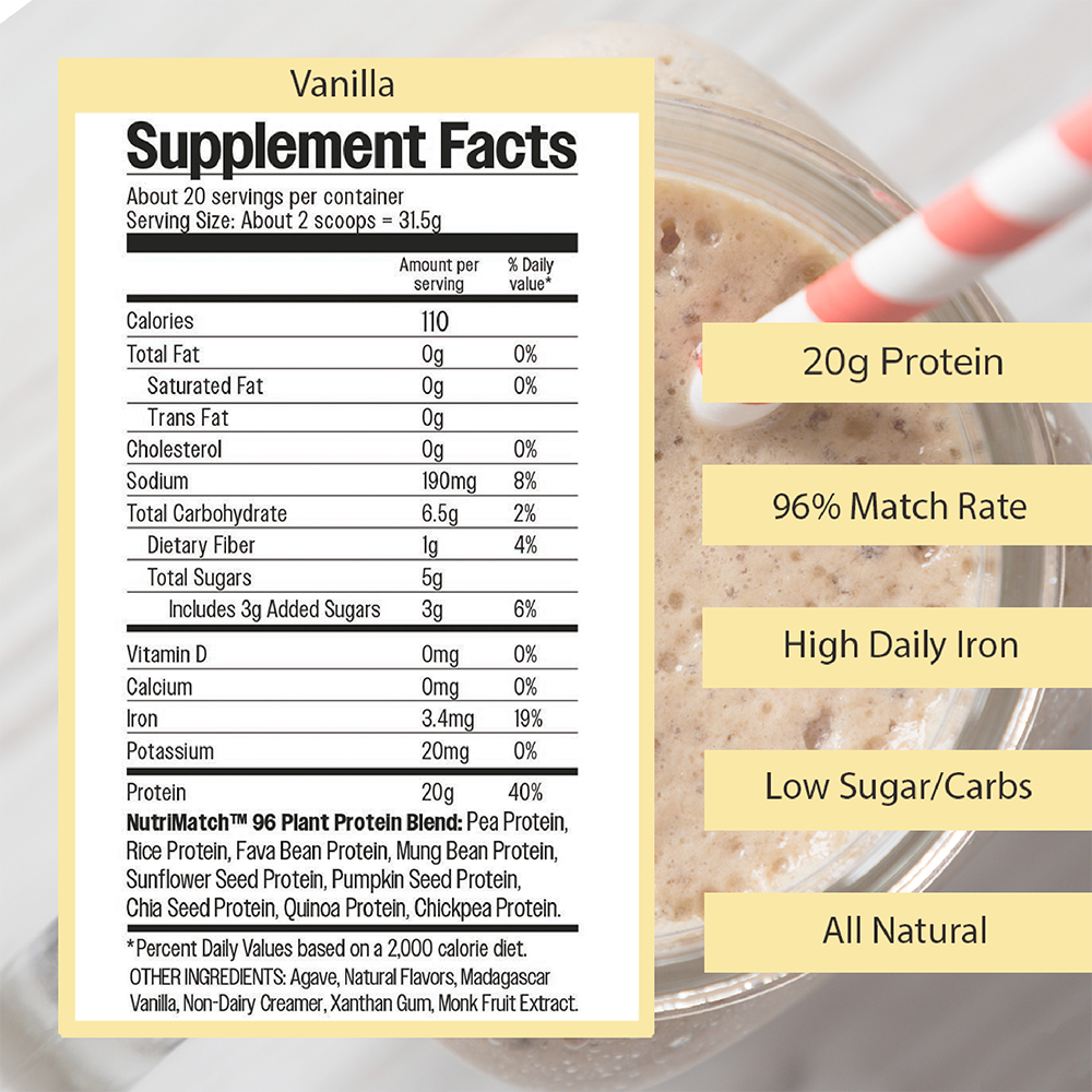 NutriMatch Vanilla Plant Protein Powder