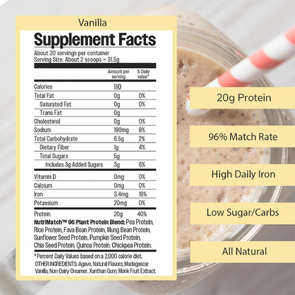 NutriMatch Vanilla Plant Protein Powder