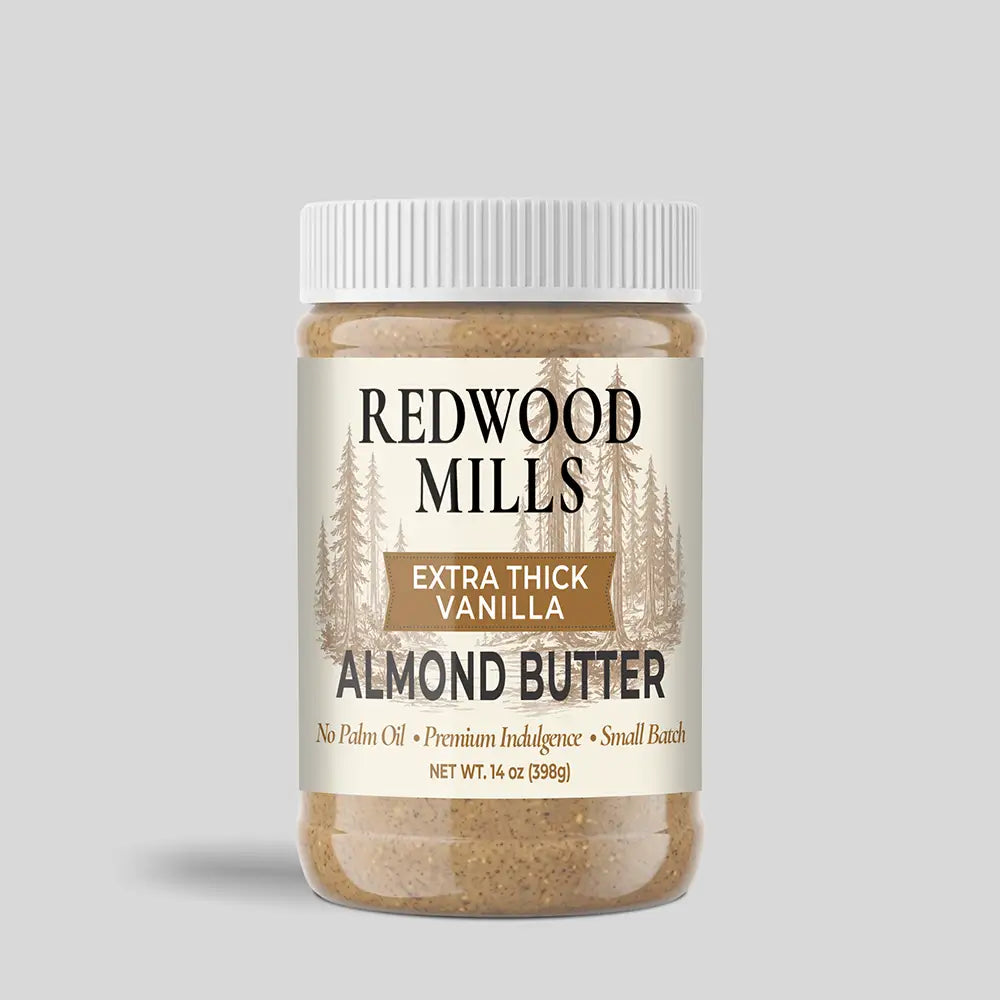 Redwood Mills Extra Thick Vanilla Almond Butter jar